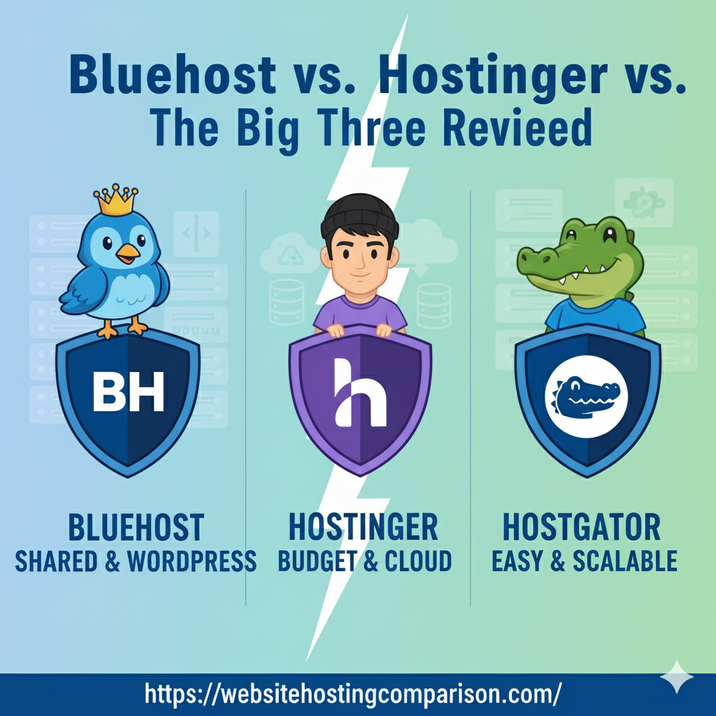Bluehost vs. Hostinger vs. HostGator: The Big Three Reviewed